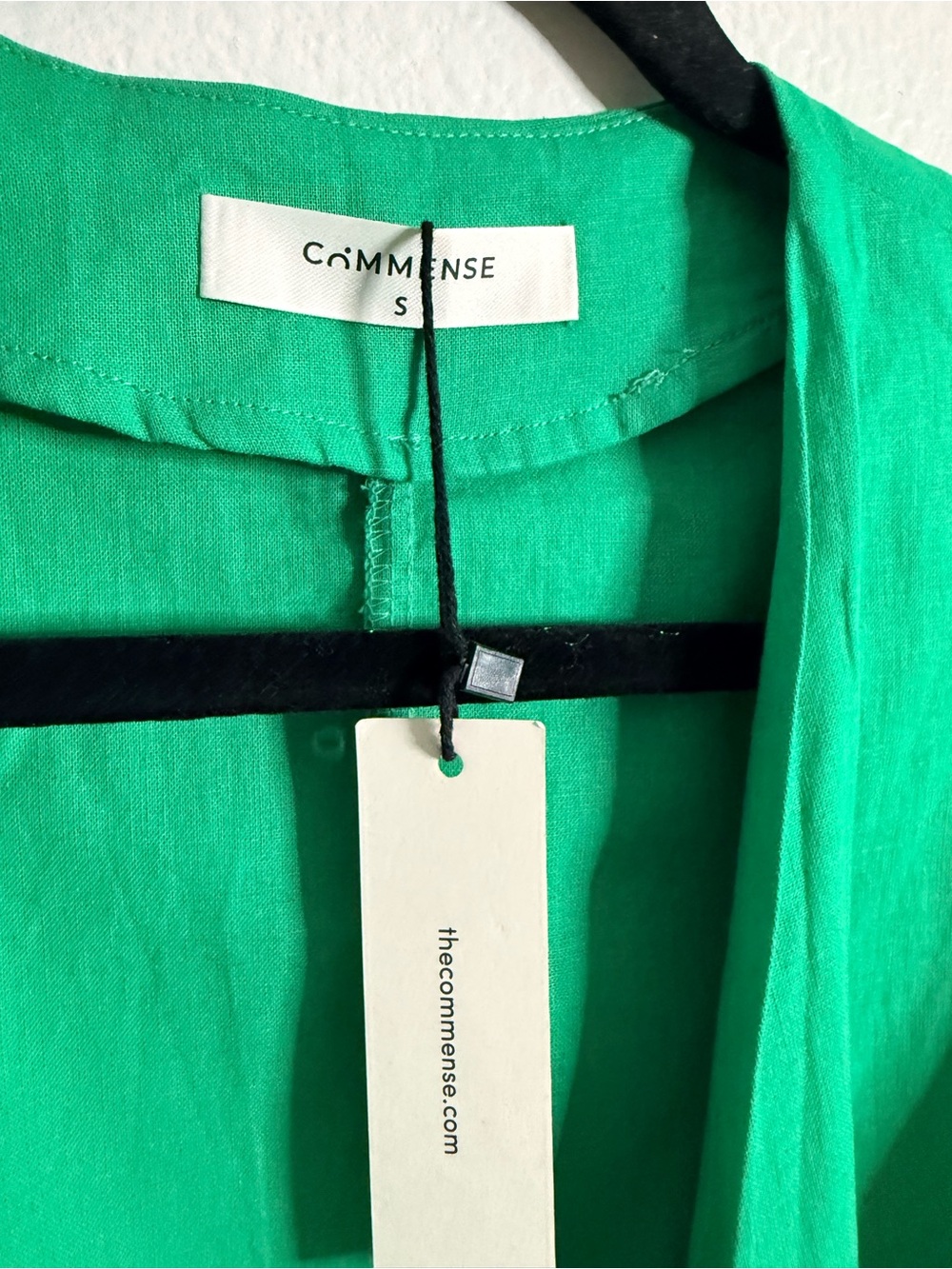 Commense Kelly Green Linen Blend Wrap Tie Two Piece Pants Set Size Small - Picture 7 of 9